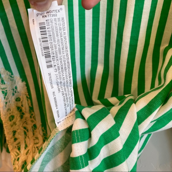 ZARA Trafaluc Oversized Striped Sweatshirt Lace - Picture 11 of 13